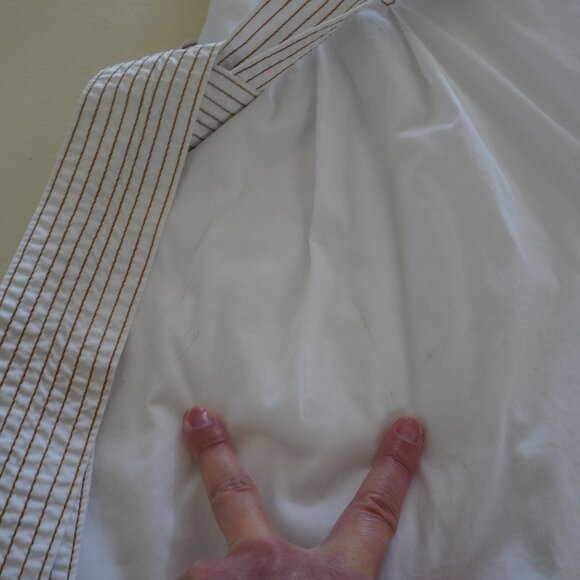 SOLD - Veronica Beard, A-Line, Short Sleeve, V-Neck, Belted, White Dress - Picture 14 of 14